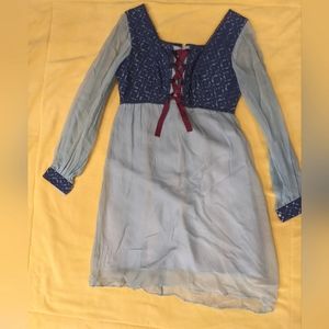 Light blue and navy lace renaissance style dress